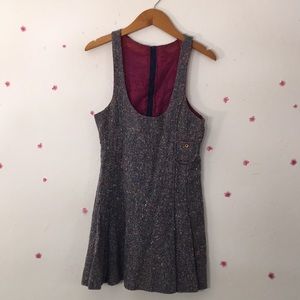 Vintage 1960s pinafore pleated sleeveless dress